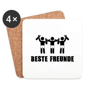 beste freunde saufen - Untersetzer (4er-Set) - Weiß - Vorne