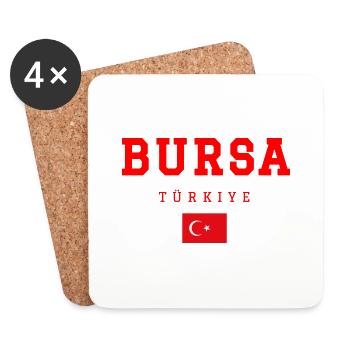 Bursa Türkei - Untersetzer (4er-Set) - Weiß - Vorne