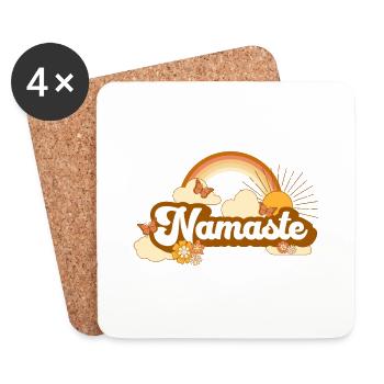 Vintage Namaste Design - Coasters (set of 4) - white - Front