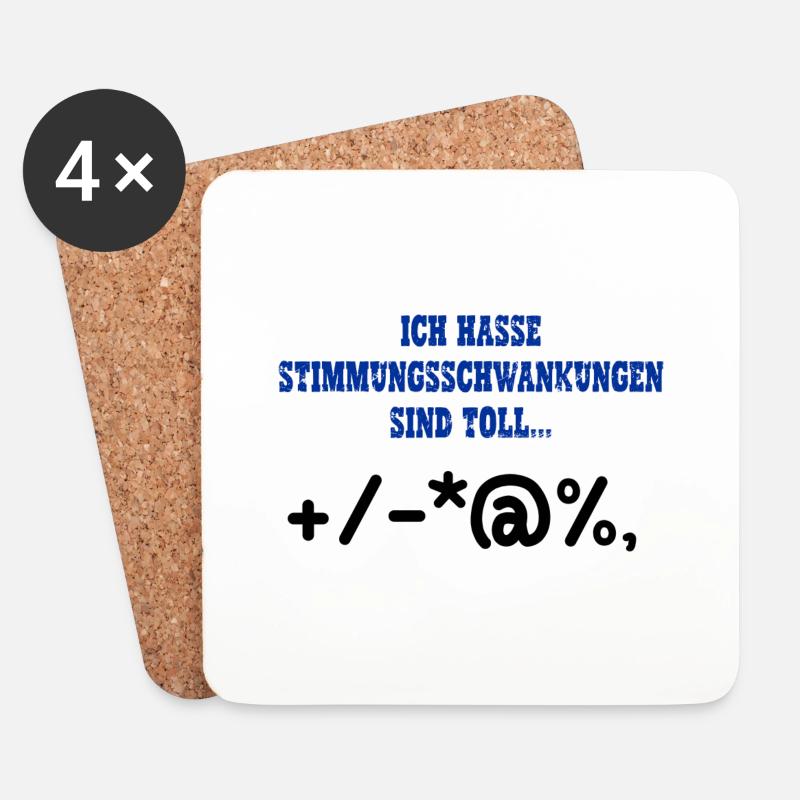 Stimmungsschwankungen sind toll, Ouzimade - Untersetzer (4er-Set) - Weiß