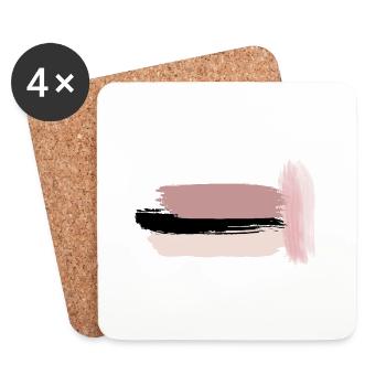 kreativer Pinselstrich - Untersetzer (4er-Set) - Weiß - Vorne