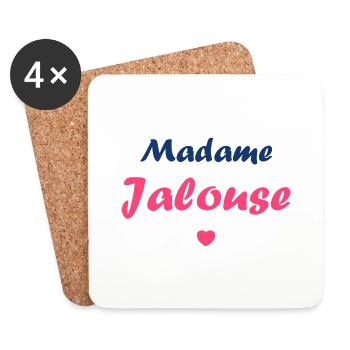 Madame jalouse - Dessous de verre (lot de 4) - blanc - Devant