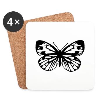 Green-veined white Butterfly - Coasters (set of 4) - white - Front