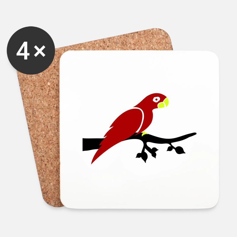 papagei ast - Untersetzer (4er-Set) - Weiß