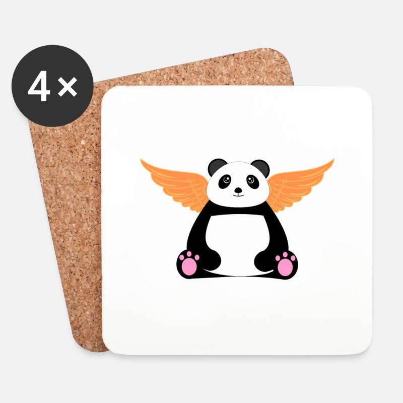 Geflügelter Panda - Untersetzer (4er-Set) - Weiß