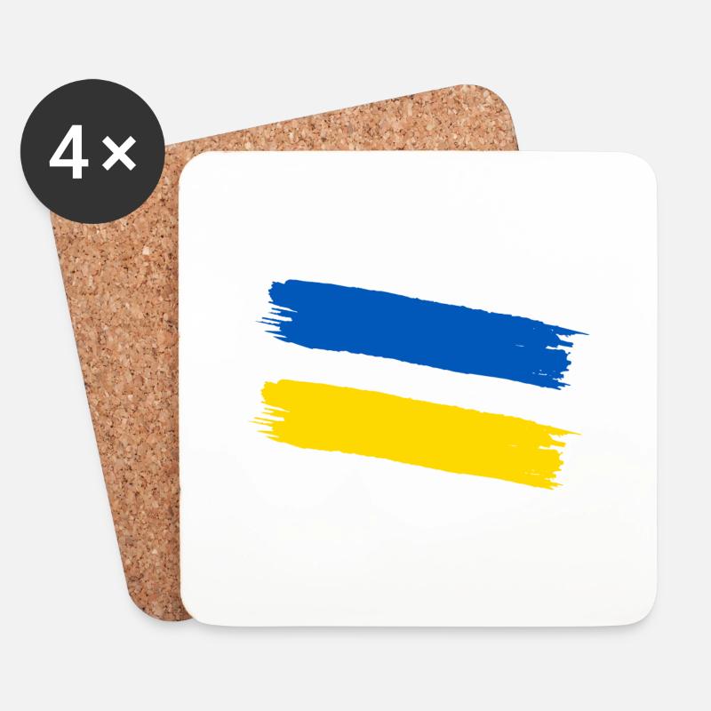 Unterstütze die Ukraine - Untersetzer (4er-Set) - Weiß