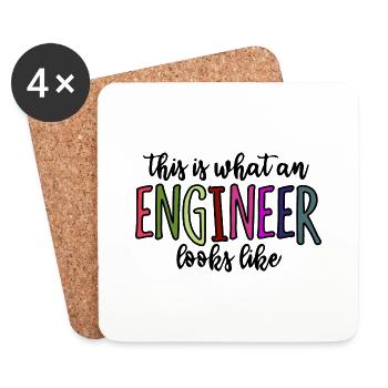 this is what an engineer looks like - Coasters (set of 4) - white - Front