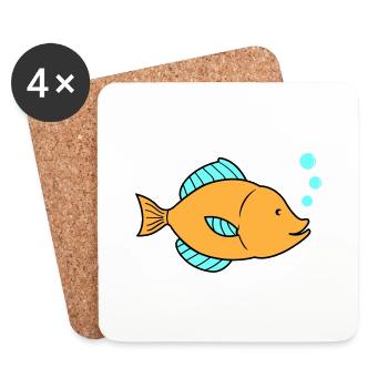 Fish Comic 01 - Coasters (set of 4) - white - Front