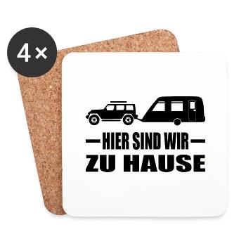 Camping - Untersetzer (4er-Set) - Weiß - Vorne
