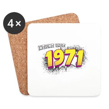 Rétro 52e anniversaire dans le style Pop Art Comic Book - Dessous de verre (lot de 4) - blanc - Devant