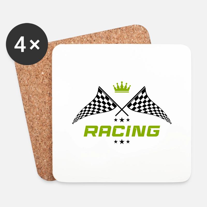 racing symbol - Untersetzer (4er-Set) - Weiß