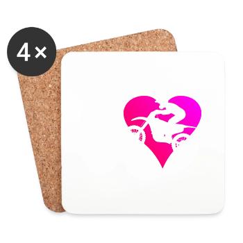 Dirt Bike Men Women Dirt Bike Dirt Biker - Coasters (set of 4) - white - Front