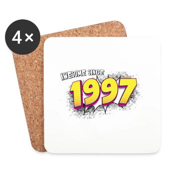 Retro 26th birthday in Pop Art Comic Book Style - Coasters (set of 4) - white - Front