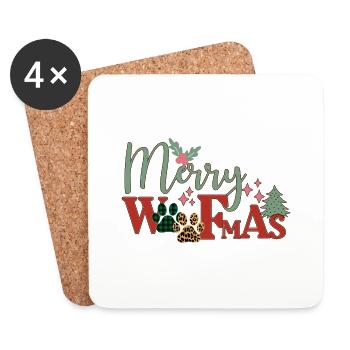 Merry Woofmas - Untersetzer (4er-Set) - Weiß - Vorne