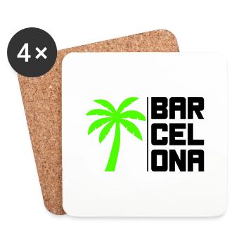 Barcelone - Dessous de verre (lot de 4) - blanc - Devant