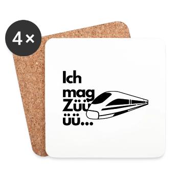 Ich mag Züge - Untersetzer (4er-Set) - Weiß - Vorne