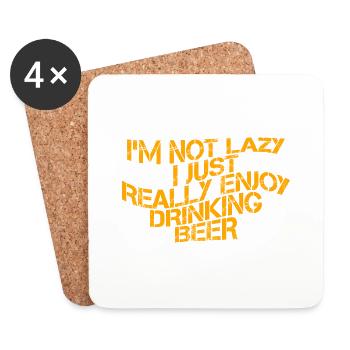 I Really Enjoy Drinking Beer 3 - Untersetzer (4er-Set) - Weiß - Vorne