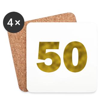 Birthday 50 years - Coasters (set of 4) - white - Front