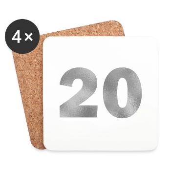 Birthday 20 years - Coasters (set of 4) - white - Front