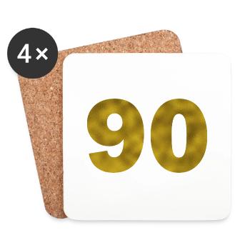 Anniversaire 90 ans - Dessous de verre (lot de 4) - blanc - Devant