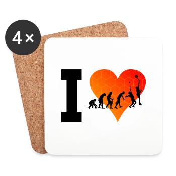 Men's Paddle Tennis Women's Paddle Paddle Court - Coasters (set of 4) - white - Front