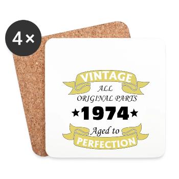 Jahrgang 1974 50 Jahre zur Perfektion gereift - Untersetzer (4er-Set) - Weiß - Vorne