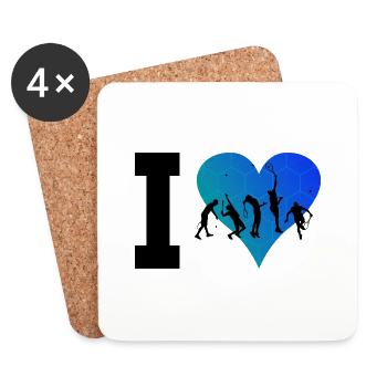 Tennis Player Men Playing Tennis Playing Tennis - Coasters (set of 4) - white - Front