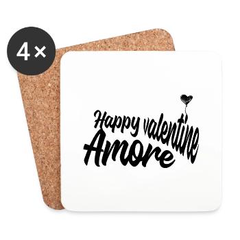 Happy Valentine Amore - Coasters (set of 4) - white - Front