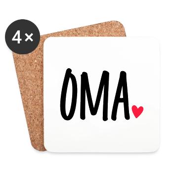 OMA - Untersetzer (4er-Set) - Weiß - Vorne