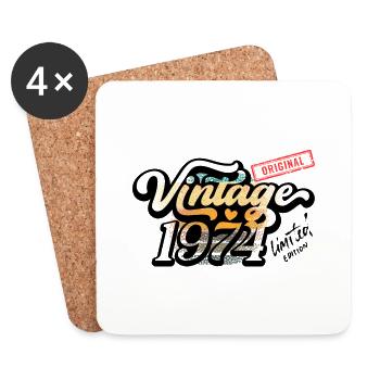 Legends Were Born In 1974 Vintage 1974 - Coasters (set of 4) - white - Front