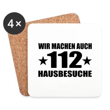 Feuerwehr - Untersetzer (4er-Set) - Weiß - Vorne