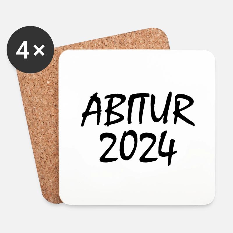 Abitur 2024 - Untersetzer (4er-Set) - Weiß