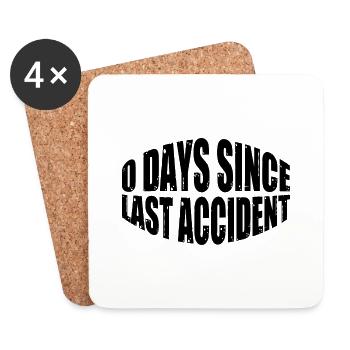 0 jours depuis le dernier accident 24 - Dessous de verre (lot de 4) - blanc - Devant