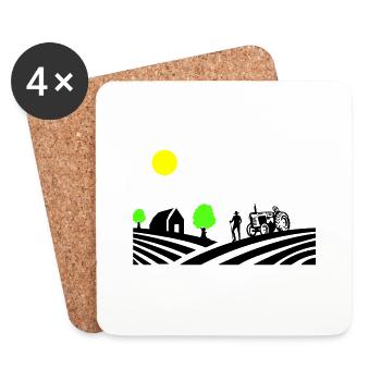 traktor farm - Untersetzer (4er-Set) - Weiß - Vorne