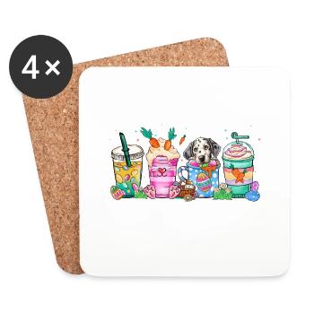 Hund Kaffee Ostern Dalmation2 4500x5400Dalmation Do - Untersetzer (4er-Set) - Weiß - Vorne
