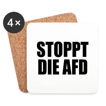 Stoppt die afd - Untersetzer (4er-Set) - Weiß - Vorne