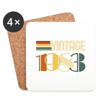Vintage 1983-cadeau anniversaire 1983 - Dessous de verre (lot de 4) - blanc - Devant