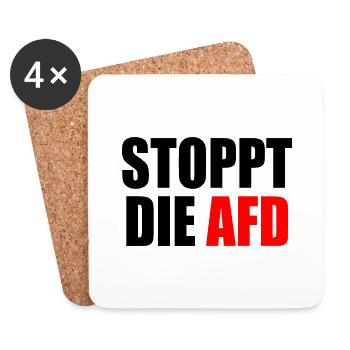 Stoppt die afd - Untersetzer (4er-Set) - Weiß - Vorne