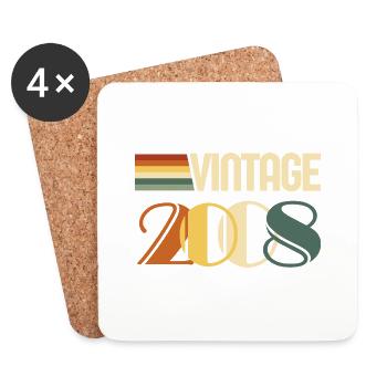 Vintage 2008 - 2008 Birthday Gift - Coasters (set of 4) - white - Front