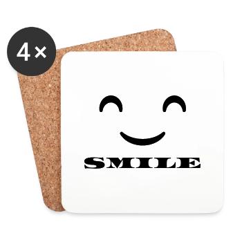 Smile - Coasters (set of 4) - white - Front