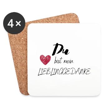 Tu es ma pensée préférée - Dessous de verre (lot de 4) - blanc - Devant
