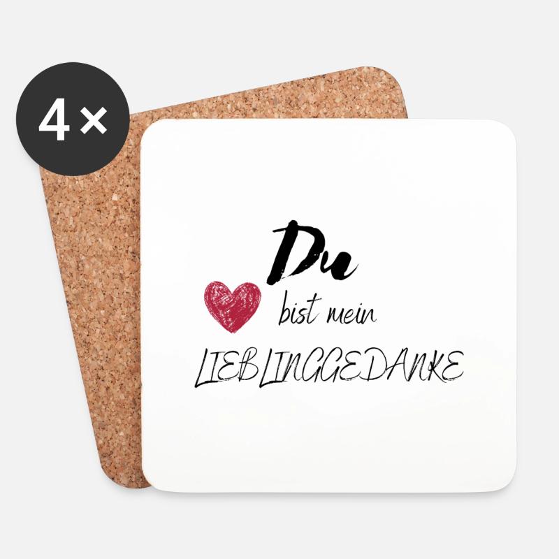 Du bist mein LIEBLINGSGEDANKE - Untersetzer (4er-Set) - Weiß