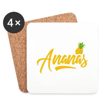Ananas - Dessous de verre (lot de 4) - blanc - Devant