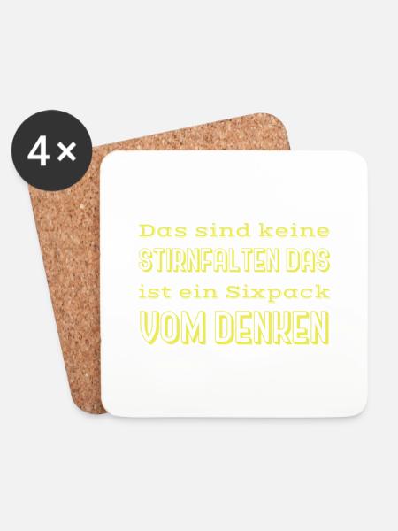 witzige sprüche - Untersetzer (4er-Set) - Weiß