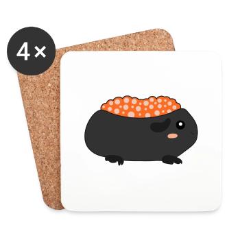 sushi meerschweinchen gunkan maki süß kawaii - Untersetzer (4er-Set) - Weiß - Vorne