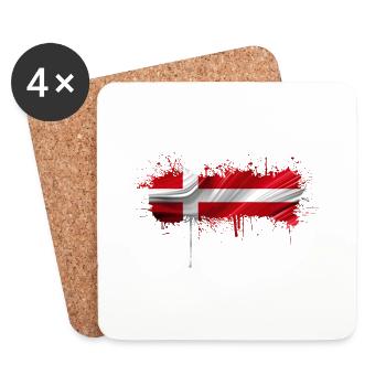 Danemark Europe Drapeau danois symboles nationaux norden - Dessous de verre (lot de 4) - blanc - Devant
