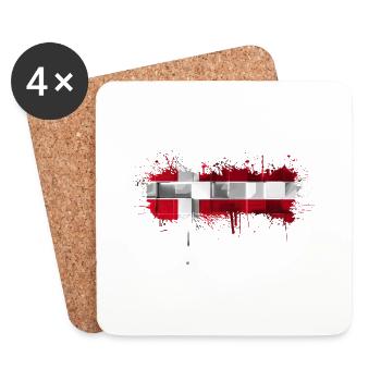 Danemark Europe Drapeau danois symboles nationaux norden - Dessous de verre (lot de 4) - blanc - Devant