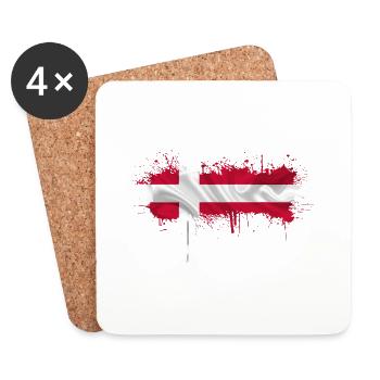 Danemark Europe Drapeau danois symboles nationaux norden - Dessous de verre (lot de 4) - blanc - Devant