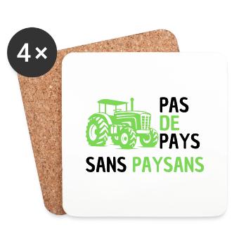 No country without peasants - Coasters (set of 4) - white - Front