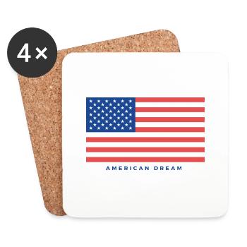 Amerikanischer Traum - Untersetzer (4er-Set) - Weiß - Vorne